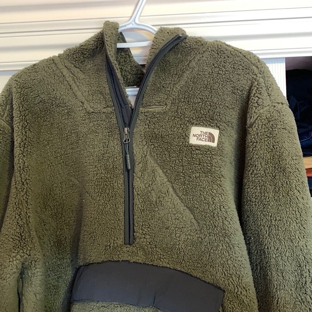Plush Sherpa North Face hoodie.